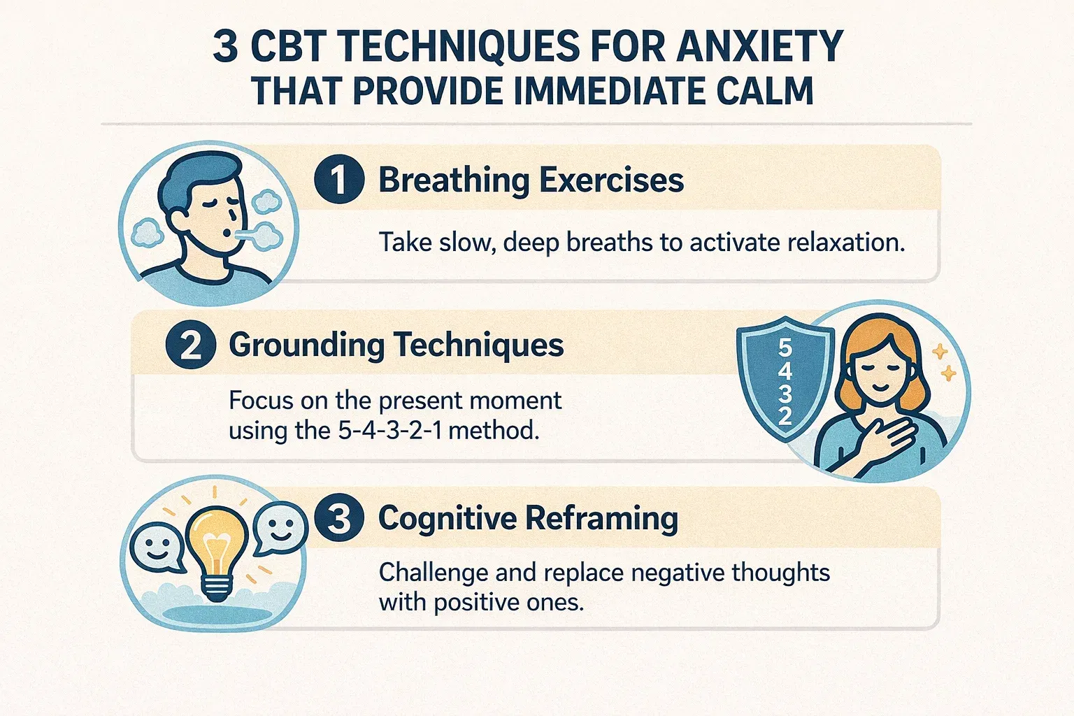 3 CBT Techniques for Anxiety That Provide Immediate Calm