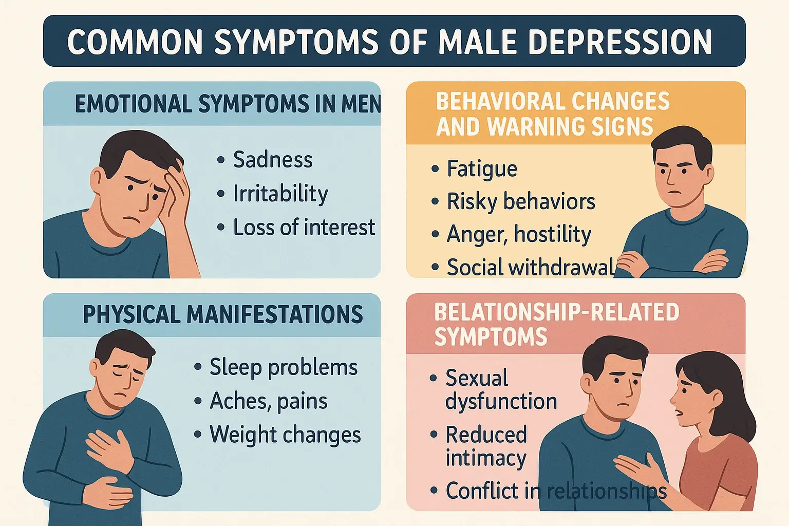 Common Symptoms of Male Depression