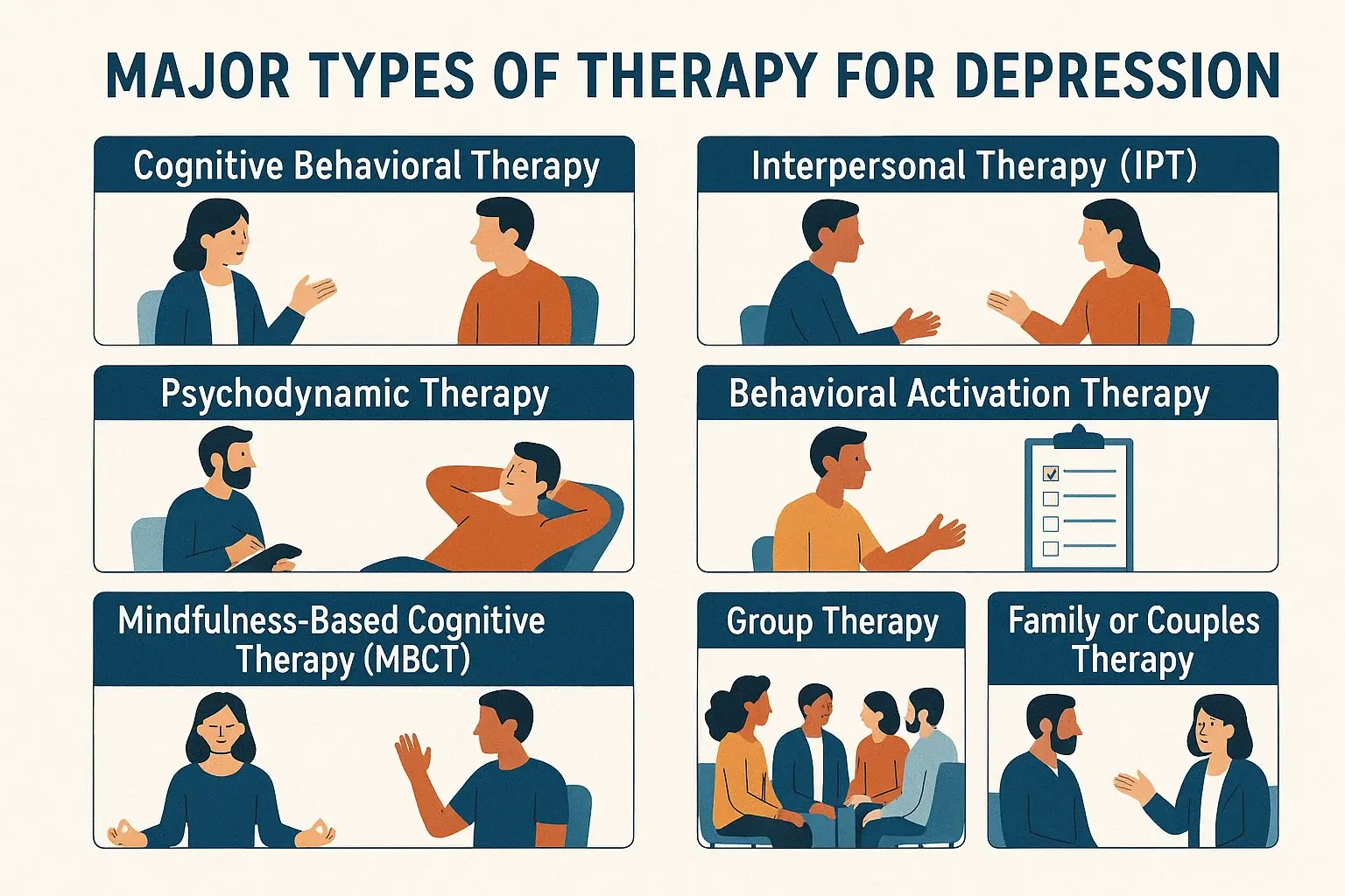 Major Types of Therapy for Depression